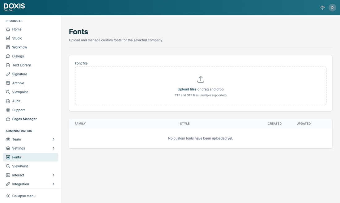 Upload a font