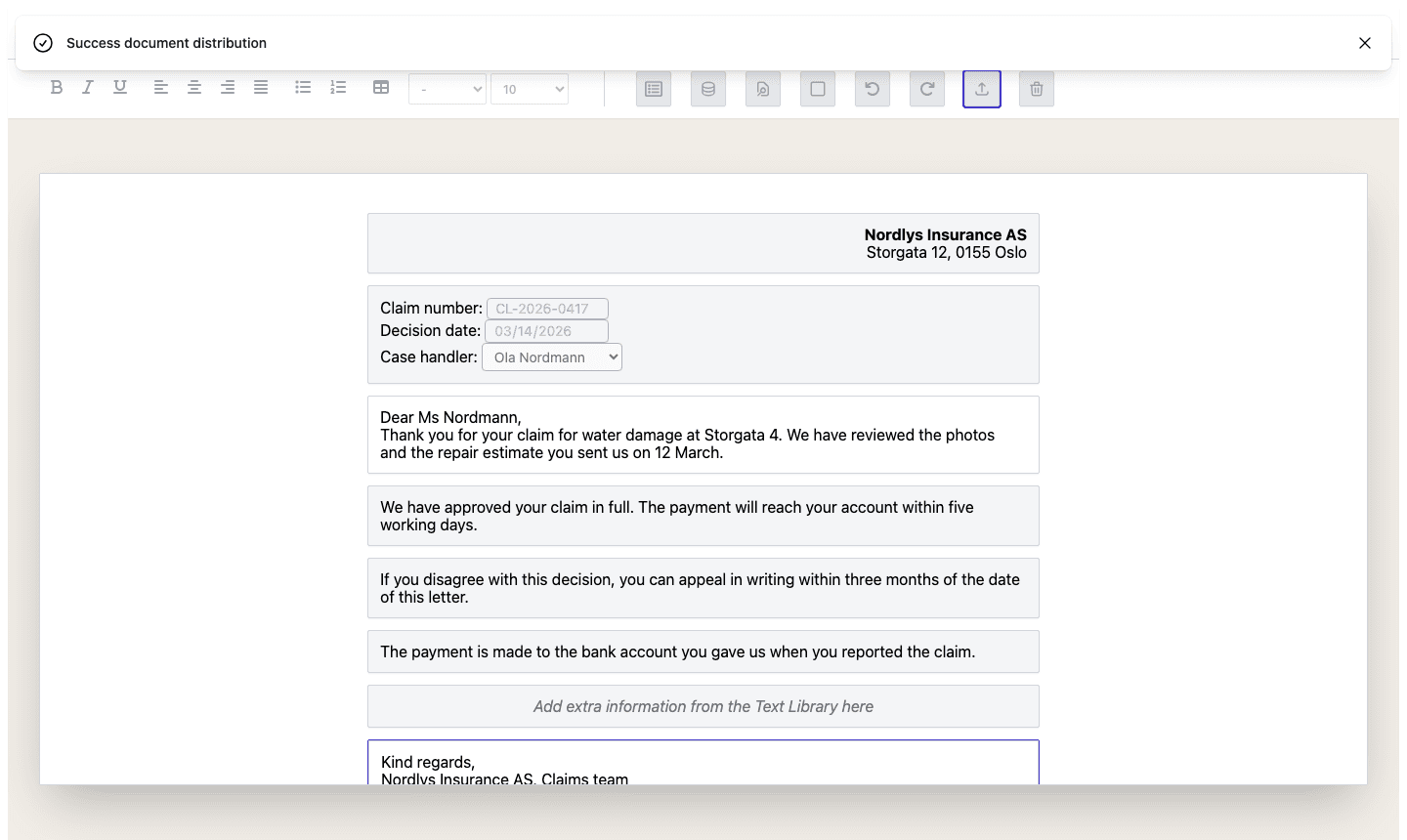 A published document is locked