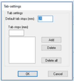 Tabsettings