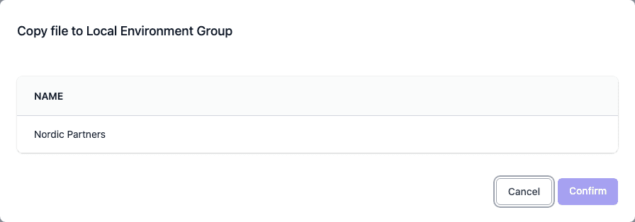Choosing a group to copy to