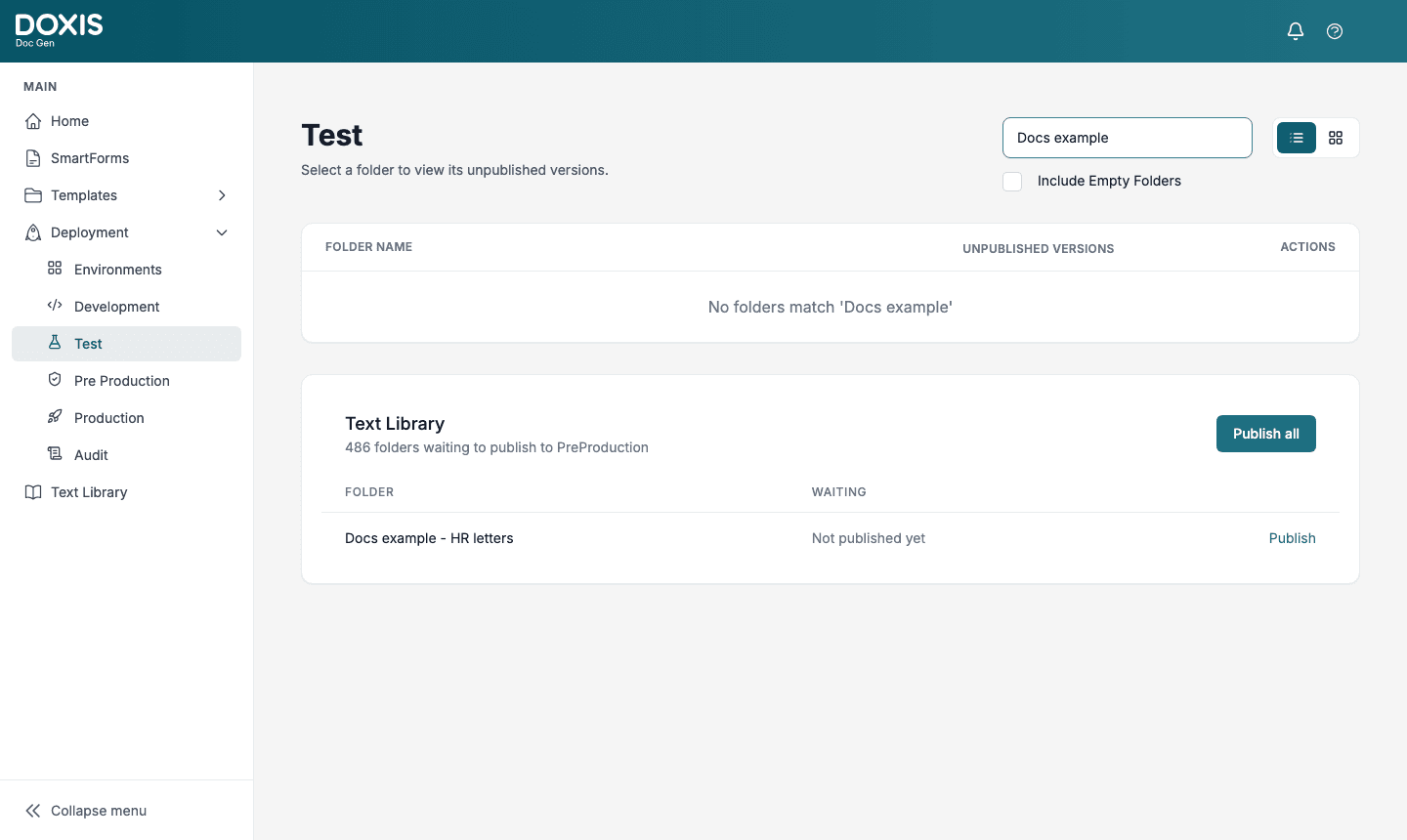 Folder waiting in Test