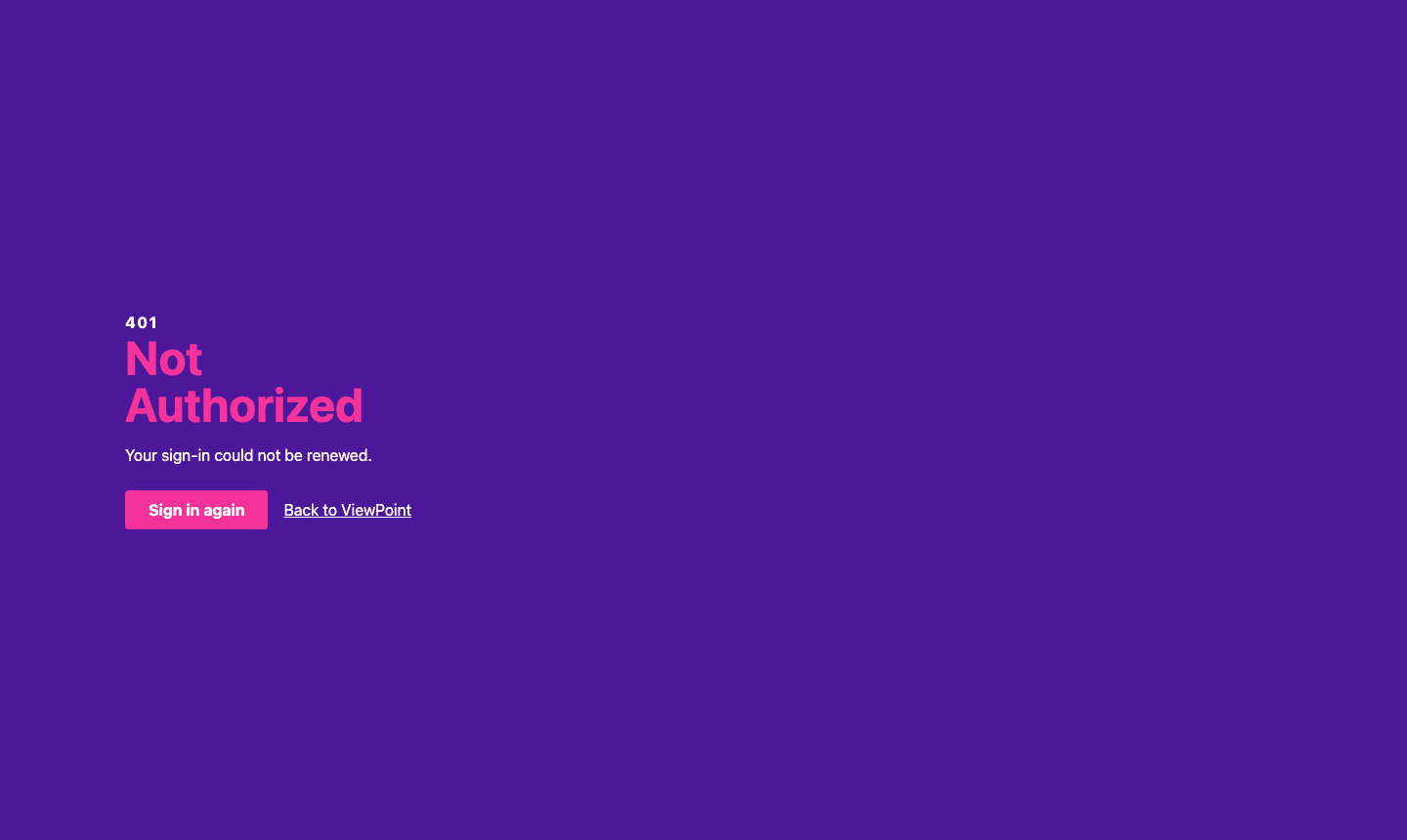The 401 Not Authorized page