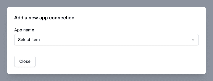 Add a new app connection