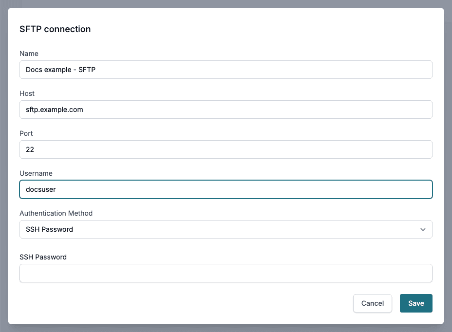 SFTP connection