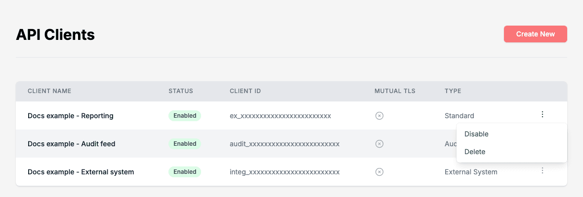 Client options