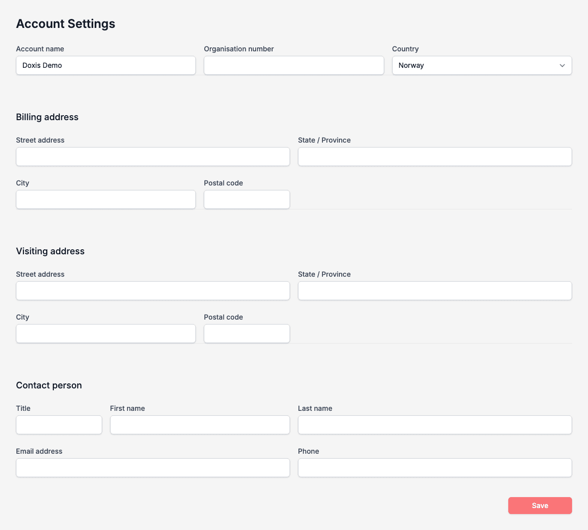 Account settings