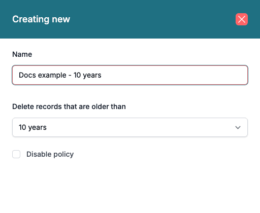 New retention policy