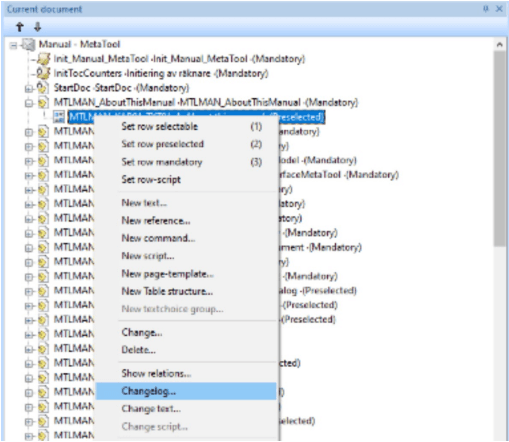 Change log