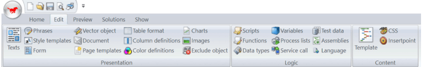Edit menu