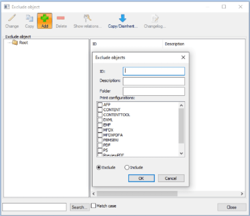 Exclude object