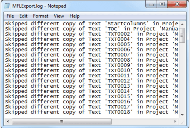 Export log