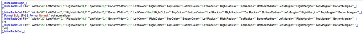 Inline Table Cell
