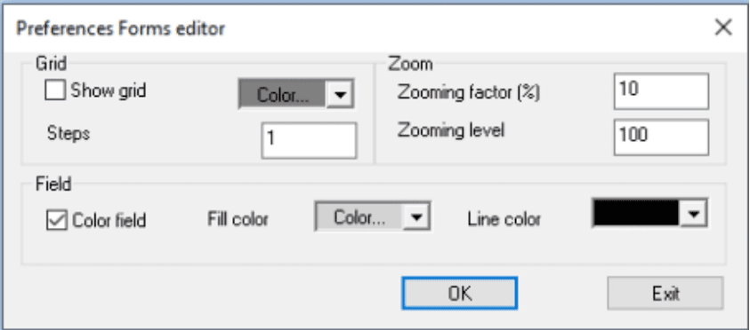 Preferences editor