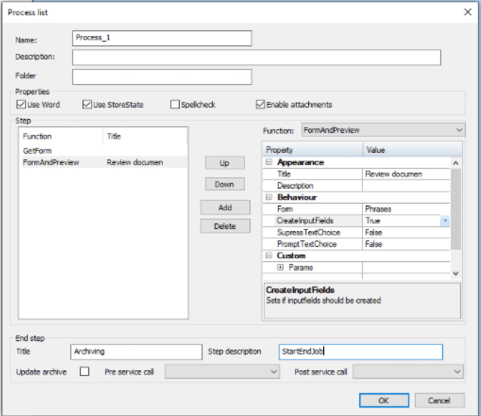 Process list