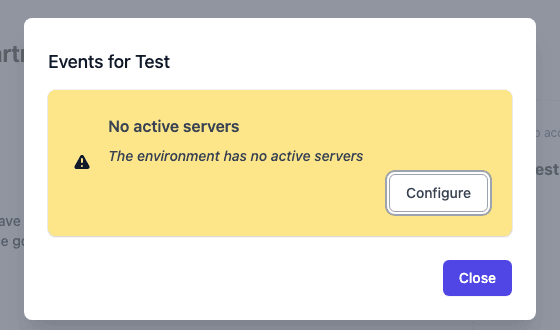 An environment with no active servers