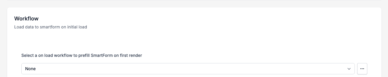 The Workflow Configuration tab with the workflow list set to None