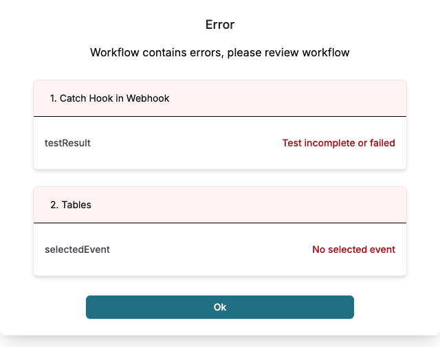 The error dialog after Activate