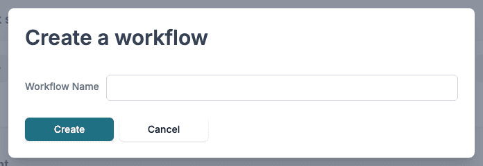 Create a workflow dialog
